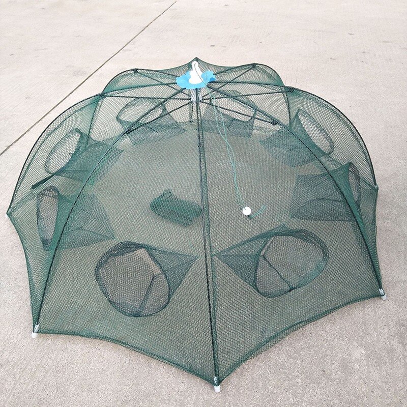 8 Hole Fishing Net Folded Portable Hexagon Fish Network Casting Nets Crayfish Shrimp Catcher Tank Trap China Cages Mesh