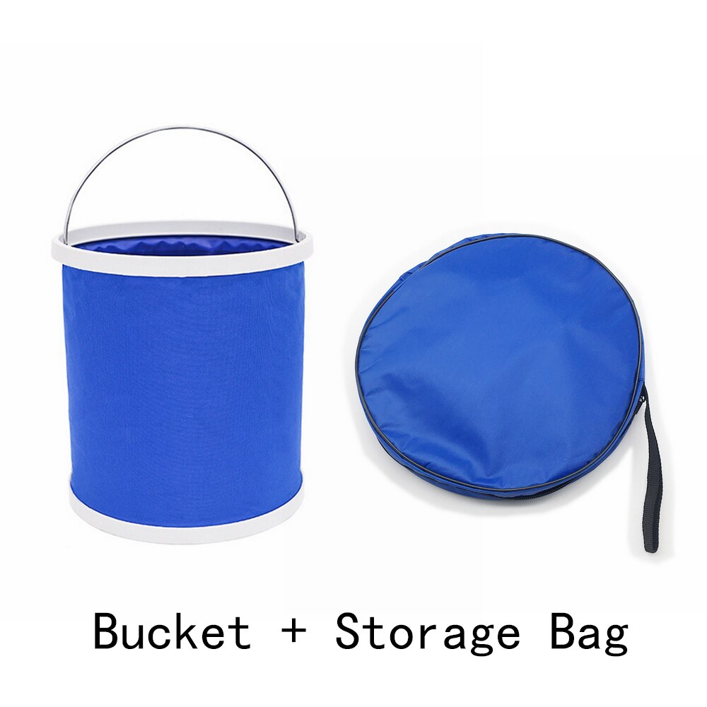 Cubo de agua plegable portátil para lavado de coche, bolsa de almacenamiento para acampar al aire libre, contenedor de pesca, barril de lavado para el hogar, bote de agua: Marrón