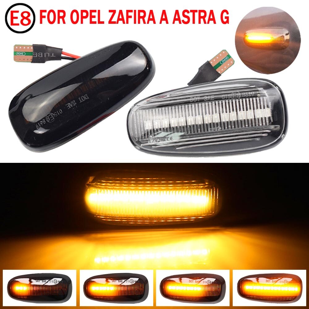 For opel zafira  a 1999-2005 astra  g 1998 led dynaaminen sivumerkki suuntavilkkujen peräkkäinen vilkku