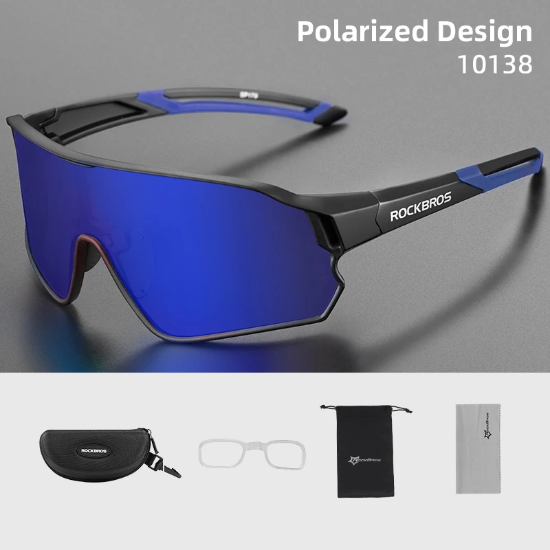 ROCKBROS-gafas de sol polarizadas con protección UV400 para ciclismo, lentes deportivas para bicicleta, senderismo, Camping, Golf: Morado