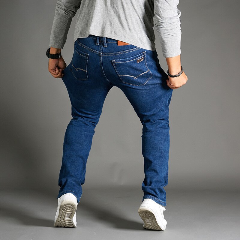 Inre gallblåsan plus sammetsjeans herr elastisk rak hög midja hane full längd casual lös stor storlek 30-48