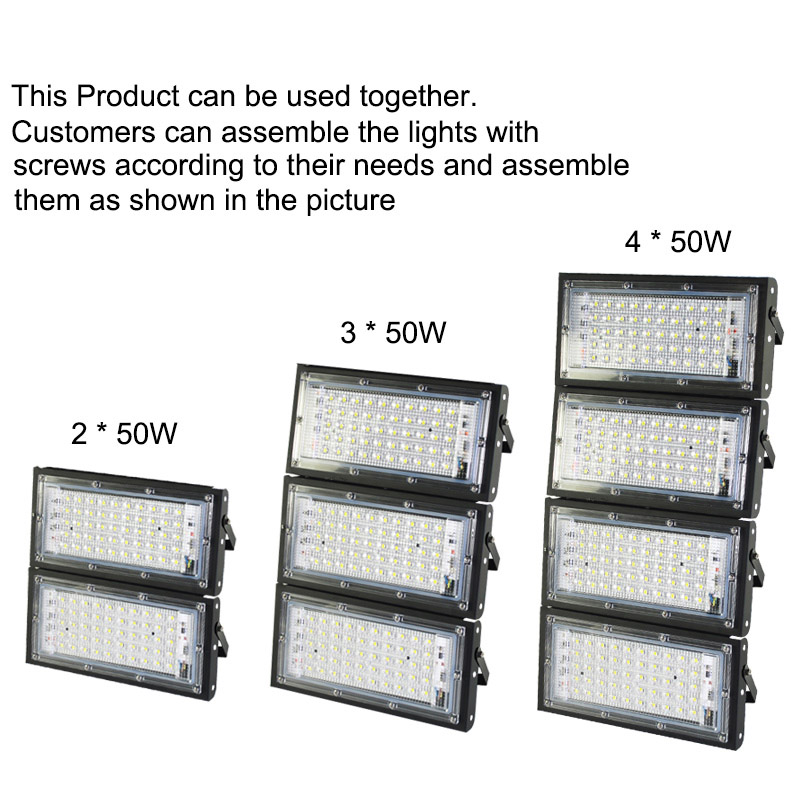 LED Floodlight 50W Flood Light cold warm Red Green Blue AC 220V 2835 SMD chip LED street Lamp waterproof IP65 outdoor Lighting