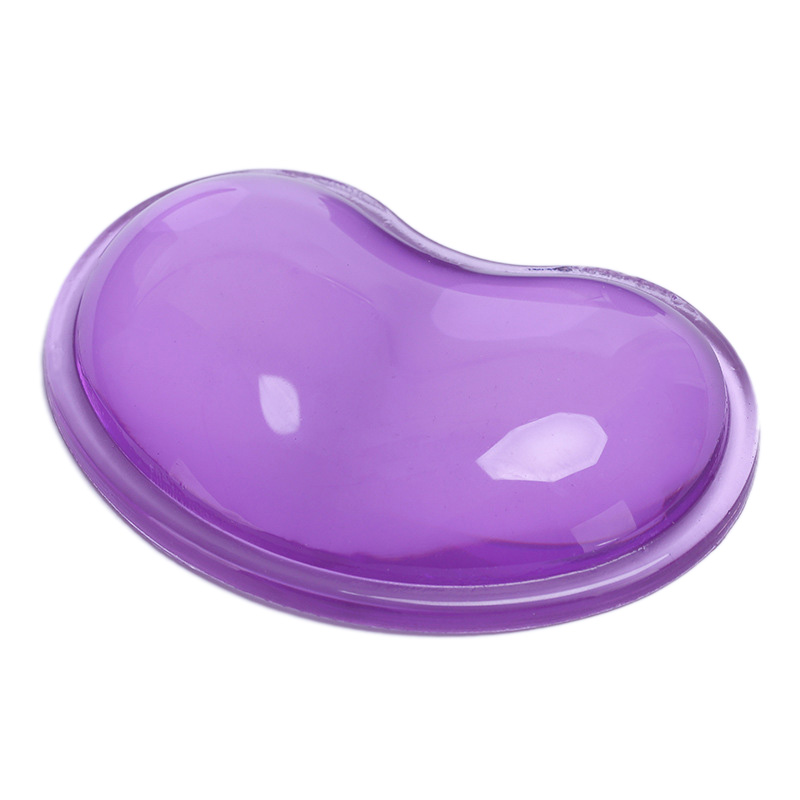 Heart-shaped Mouse Pad Wrist Rest Support Pads Silicone Cold Transparent Jelly Mouse Pad Computer Accessories: purple