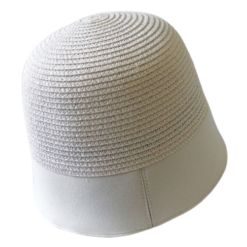 Japanse dames zomer bowler bucket hat kleur blok stro patchwork harajuku outdoor zonnebrandcrème brede rand visserspet