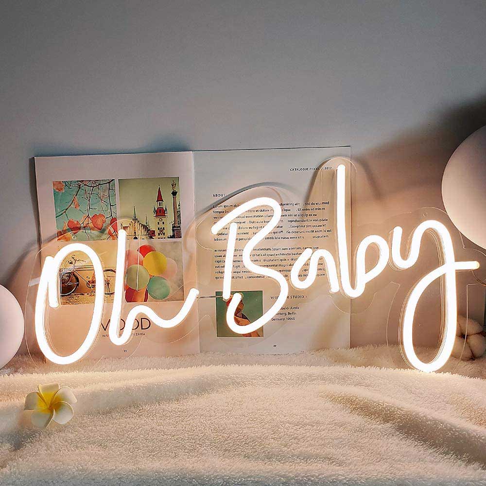 Letreros de neón Led de feliz cumpleaños, mejor novia, bebé, Mr Mrs, luces para , Bar, Club, decoración de pared de la habitación del hogar, letrero de neón LED colgante,: RGB / 11 W