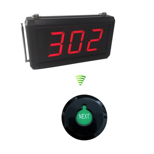 Queue Calling System with Next control button can add the number one by one and K-302 display: ultra black button / US