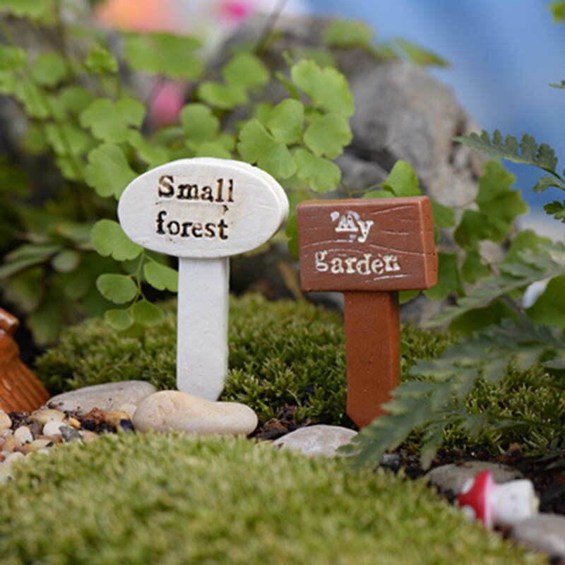 Mikro landskap dekoration skog guide tecken mini trädgård landskap miniatyr ornament diy landskap