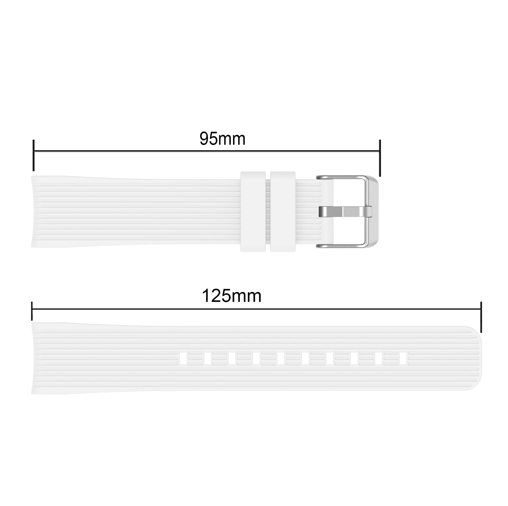 Sport 20mm / 22mm siliconen band voor samsung galaxy watch 3 45mm 41mm smartwatch band armband accessoires polsband: Wit / 22mm