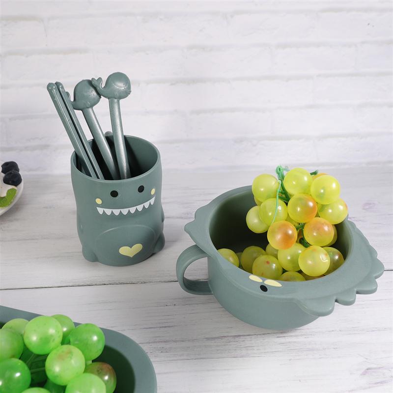 1 Set Restaurent Serving Plates Dinosaur Theme Kids Flatware Cartoon Children Tableware Set Cretive Dinnerware For Kids Child