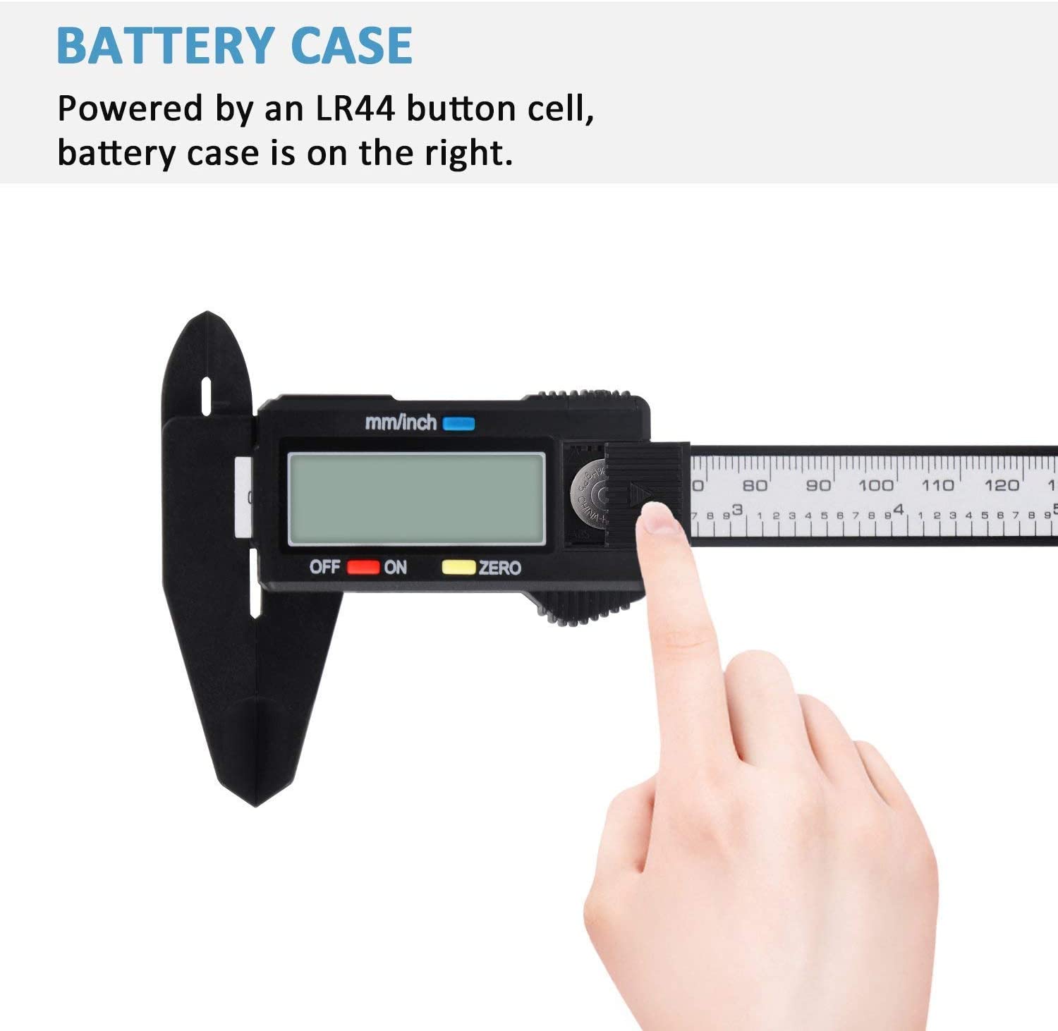 Digital Caliper, Calipers Measuring Tool - Electronic Micrometer Caliper with Large LCD Screen Inch and Millimeter Conversion