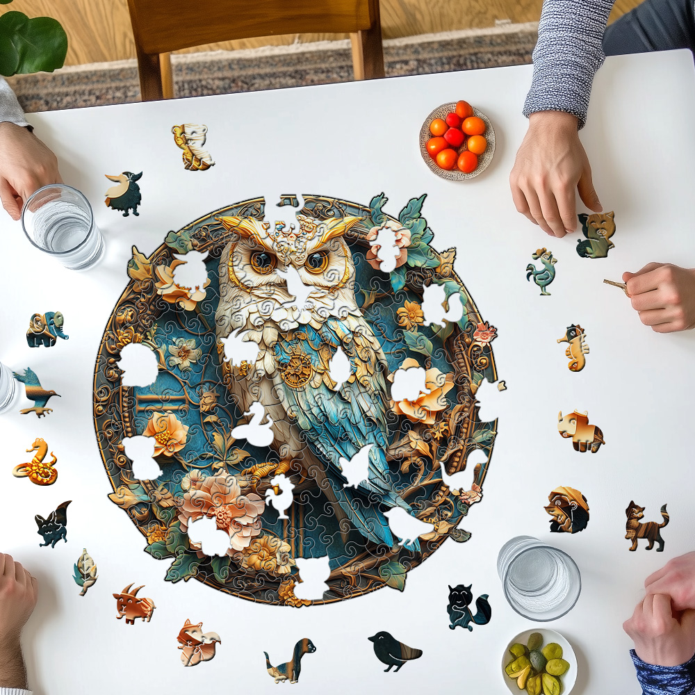 Wooden Puzzles for Adults, Parrots Flower Wooden Jigsaw Puzzles Medium,Unique Shape Animal Adult Puzzles, Irregular Wood Puzzles
