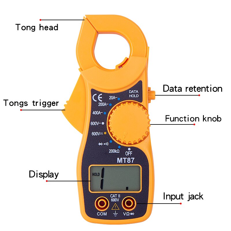 MT-87 Mini Multimeter Digital ohmmeter ammeter voltmeter Digital Diode measurement Clamp Multi meter With Bag Wires