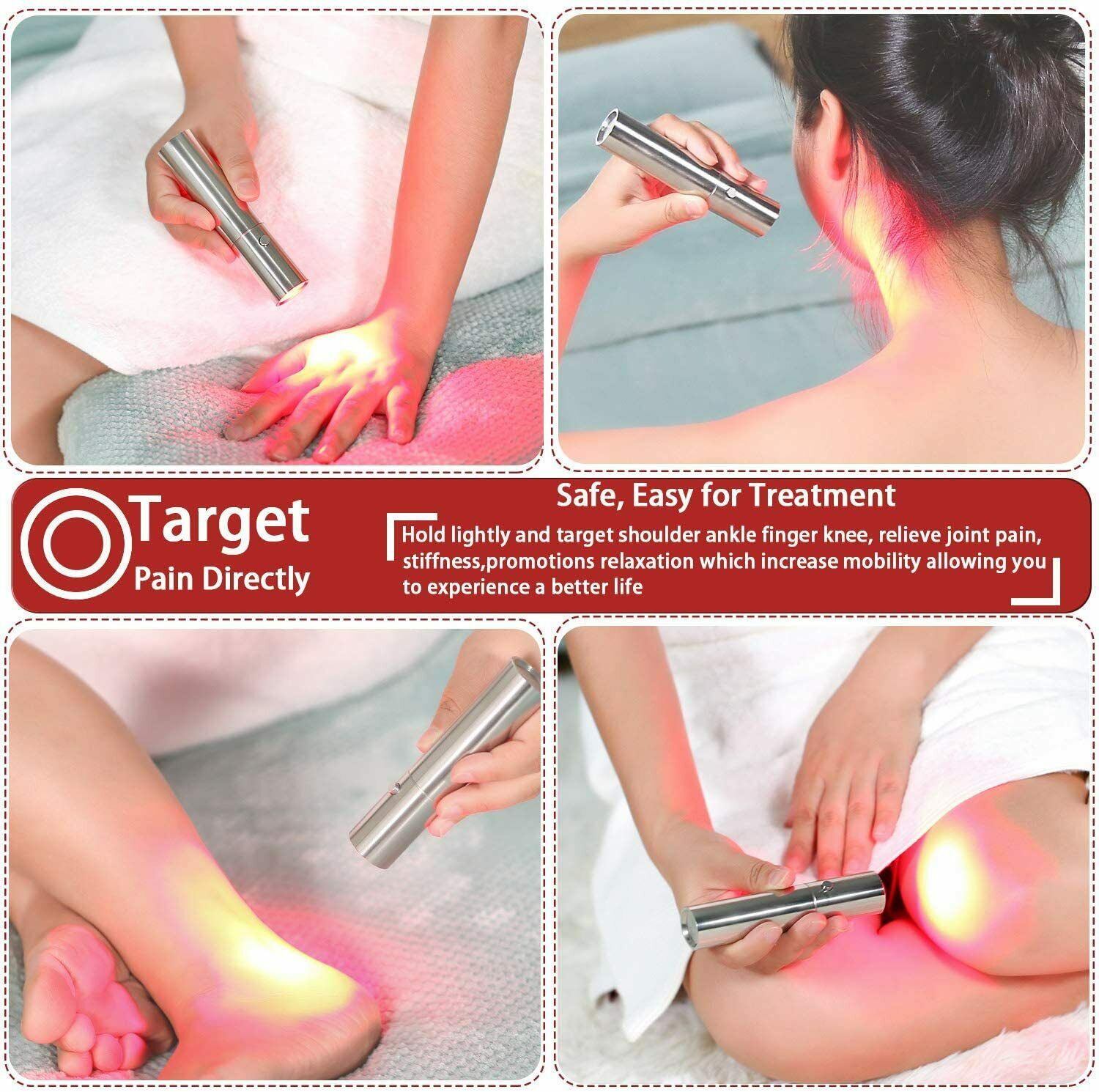 Red Light Therapy Device,630nm 660nm and 850nm LED Red Infrared Light Therapy Joint Pain Home Therapy