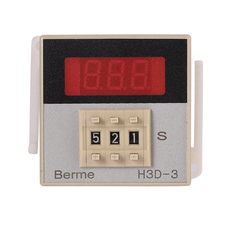 H3D-3 AC220V Digital LED Delay Time Relay Timer Time Control Switch 999 SEC 8-Pin Flame-Retardant PVC Shell