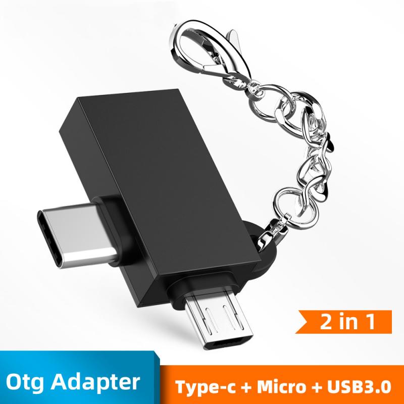 2 In 1 Otg Adapter Converter Type-C + Micro + Usb 3.0 Adapters Converters, voor Samsung Xiaomi Huawei Etc Android Mobiele Telefoon