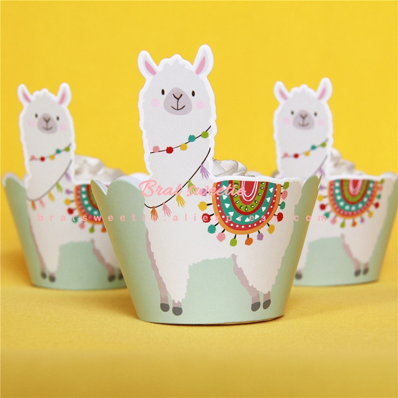 12pcs Mini Llama Popcorn Box for Kids Children Alpaca Theme Birthday Party Baby Shower Party Decoration Supplies Favor