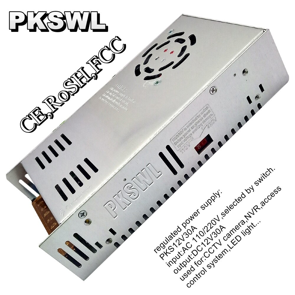 DC12V 30A Regulated Power Supply AC100-240V to DC 12 V Switching Power Supply for CCTV and LED