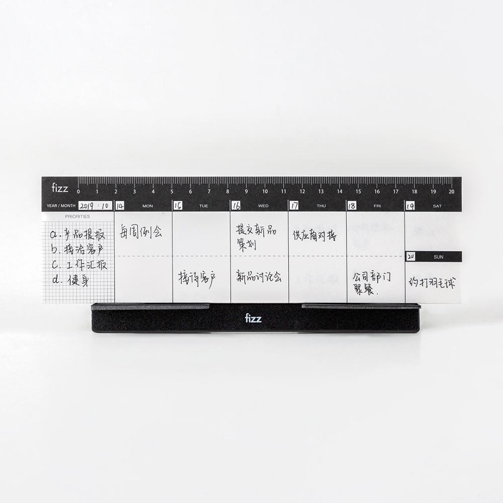 Fizz Desktop Weekly Planner Benchtop Week Plan Notebook Booklet Planning Scale Mark Bracket Type 60Page Tearing