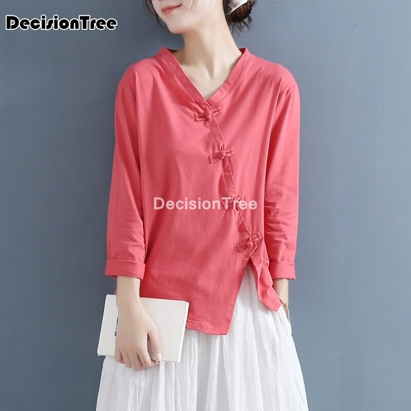 Chinese Traditionele Top Qipao Shirt Vrouw Cheongsam Stijl Overhemd Chinese Blouse Traditionele Chinese Kleding Voor Vrouwen