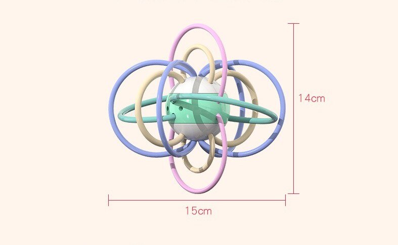 15cm Manhattan Ball Infant Toddler Soft Teether Rattle Hand Bell Education Toys for Child 0-12 Months Newborn Baby Development