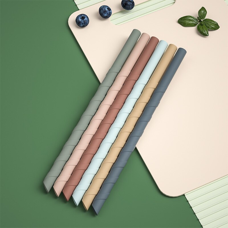 Reusable Silicone Drinking Straws Portable Collapsible Eco-friendly Straw Wedding Birthday Party Bar Drink Kitchen Accessories