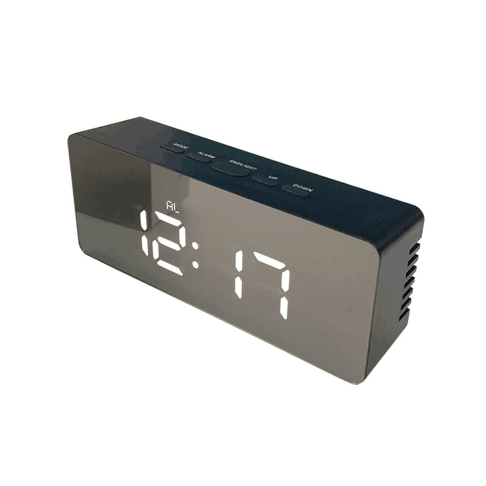 Hot Multifunzione LED Specchio Alarm Clock Digital Clock Snooze Tempo di Visualizzazione di Notte Ha Condotto La Luce Da Tavolo Desktop Alarm Clock Despertador: violet