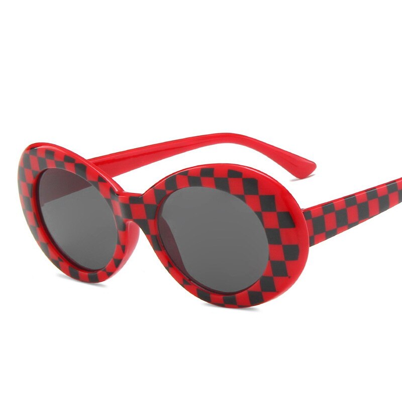 Steampunk solbriller kvinder vintage ovale solbriller cat eye shade til kvinder stilfulde briller på et smalt ansigt spejl  mm23: Rødgrå