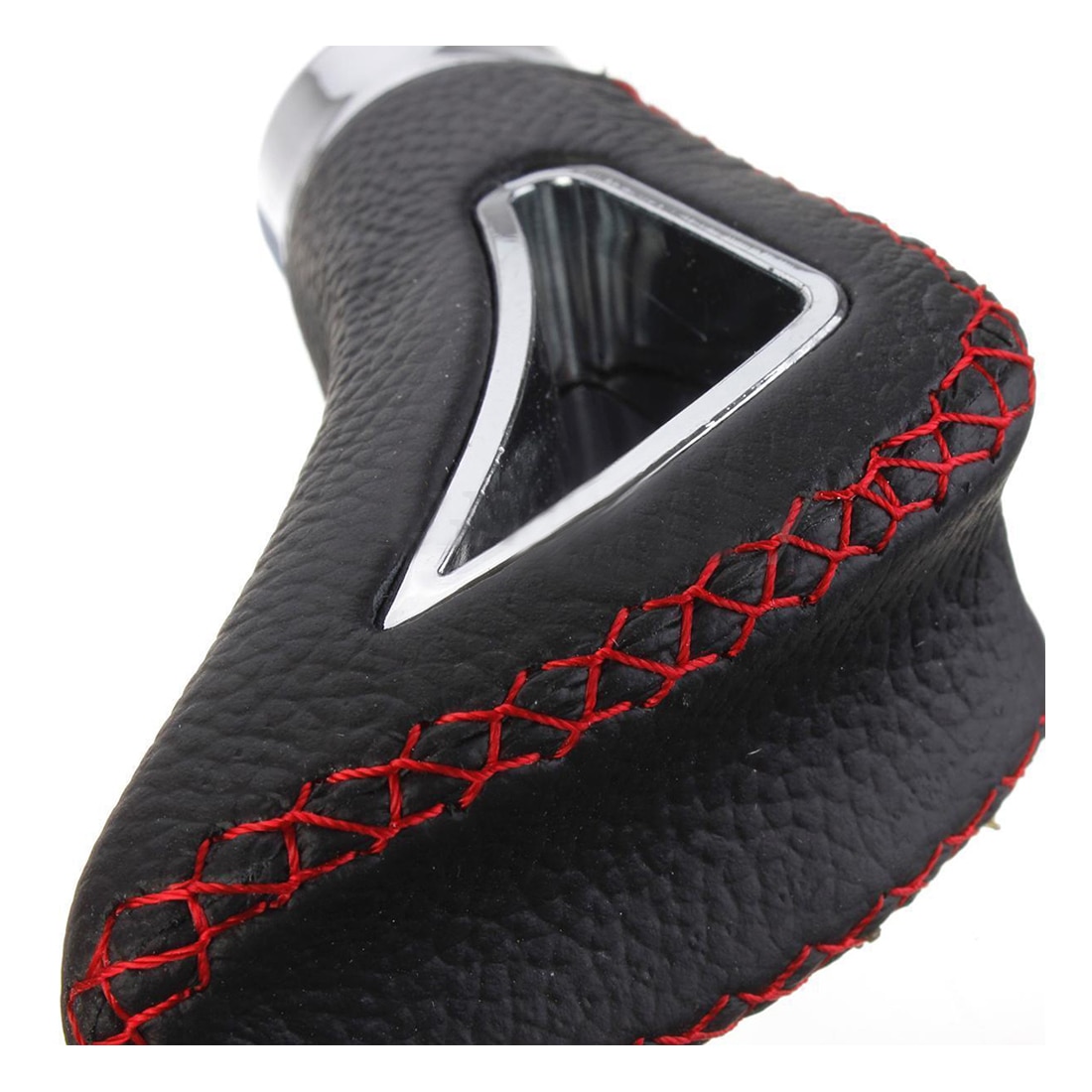 Universal PU Leather Gear Shift Knob – Fits Automatic & Manual, Black Stitchless