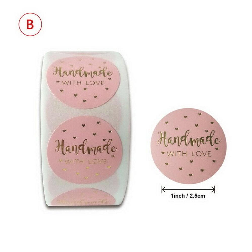 500pcs Round Labels Kraft Paper Thank You Sticker Dragees Candy Bag Flower Box Cake Boxes And Packaging Wedding Stickers