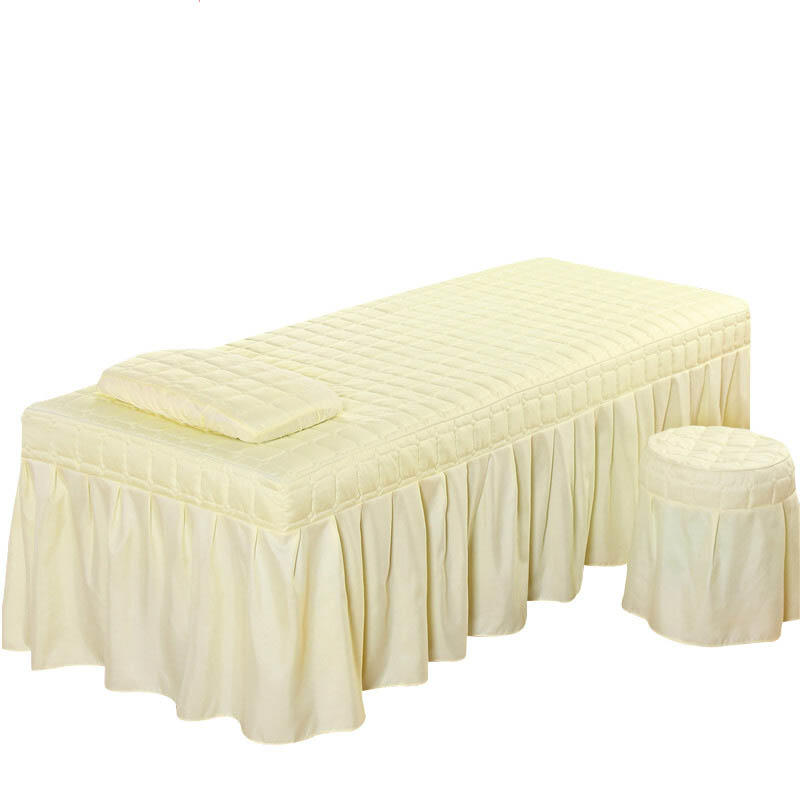Massage Tafel Laken - Effen Kleur - Polyester Katoen Mix - Met Gat voor Salon & Thuisgebruik: 180*65cm / Beige