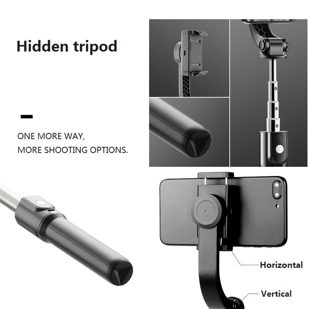 Universal Mobile Phone Stabilizer Anti-Shake Rotating Handle Self-timer Horizontal Vertical Shoot for iOS and Android Devices
