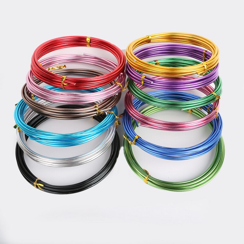 Aankomst Aluminium draad Zachte Metalen Bloemisterij draad Diffierent Kleur Ronde Vormige Diameter 1mm Voor Handgemaakte Naaien Accessoires