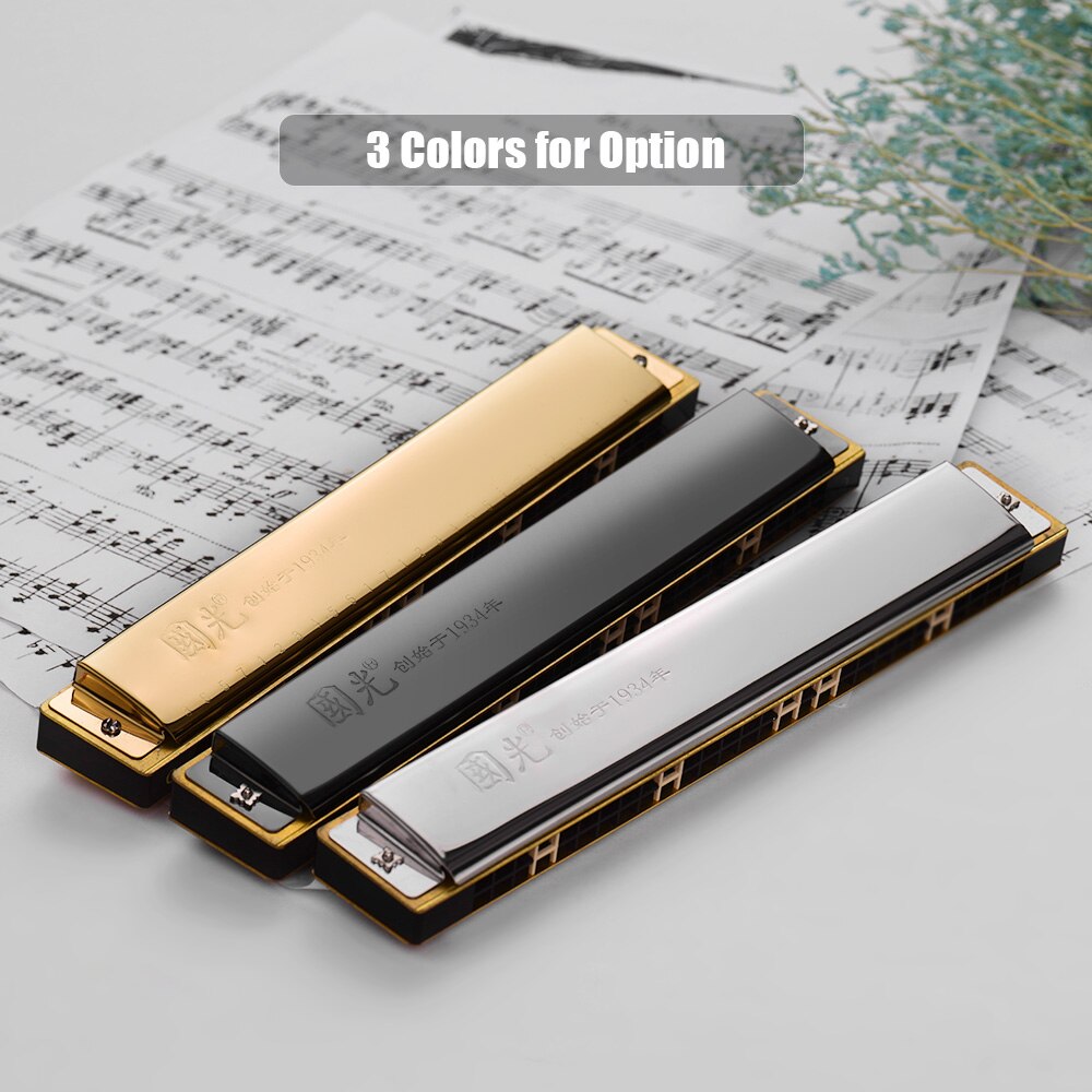 Kleurrijke Mini Harmonica Ketting C Key Harmonica Diatonische 24 hole Harmonica Blues Kids Muziekinstrumenten