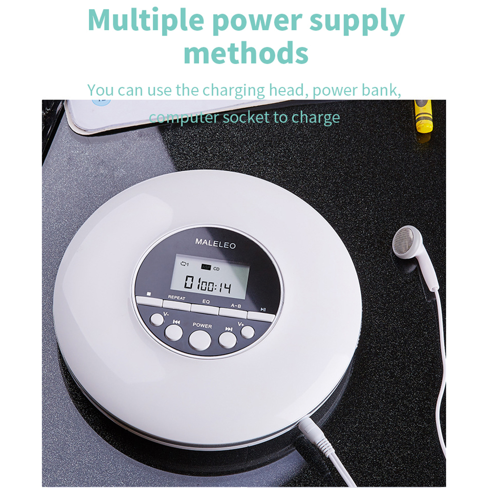 Mini lecteur CD Mp3 Bluetooth Portable, baladeur amélioré, alimentation Multiple, charge avec casque stéréo, Protection contre les chocs