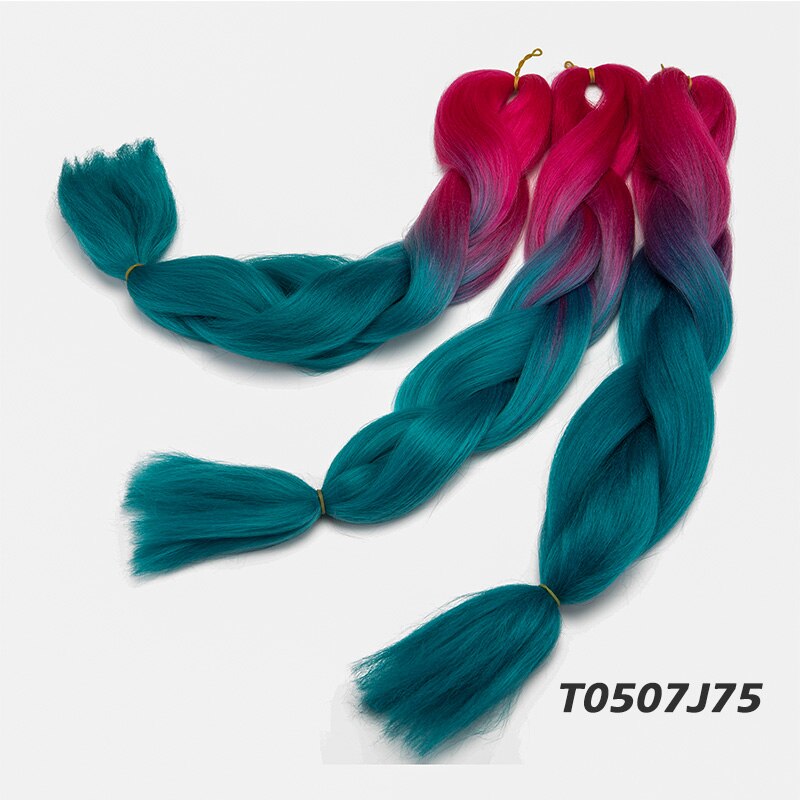 Lelinta Ombre Jumbo Braiding Hair Extensions Kanekalon Synthetic Braiding Hair 24inch 3Pack/Lot Two Tone Braiding Hair (Brown): #4 / 3Pcs/Lot