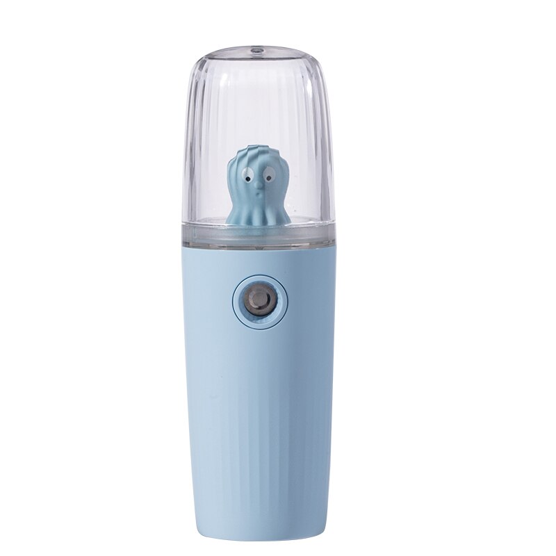 Draagbare Nano Mist Spuit Usb Charge Luchtbevochtiger 30Ml Moisturizer Beauty Water Bijvullen Mini Gezicht Spuiten Facial Steamer: Blue