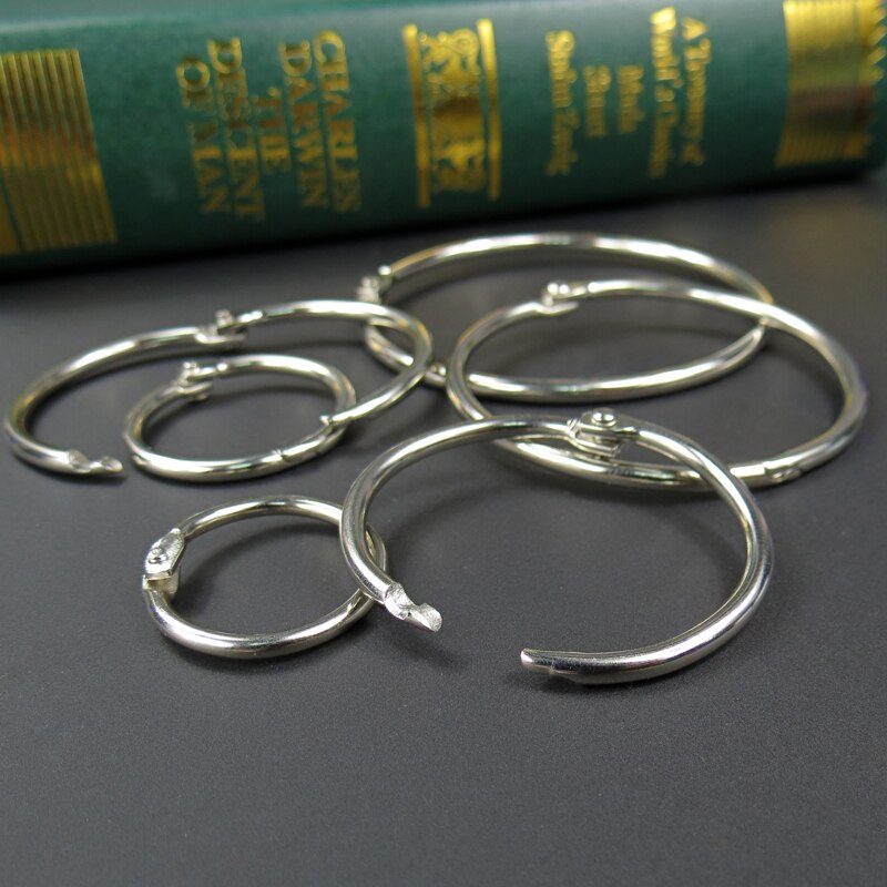 10Pcs Metal Loose Leaf Rings 20 - 80mm DIY Notebook Binder Book Hoops Photo Album Ring Scrapbook Binders Office Binding Ring