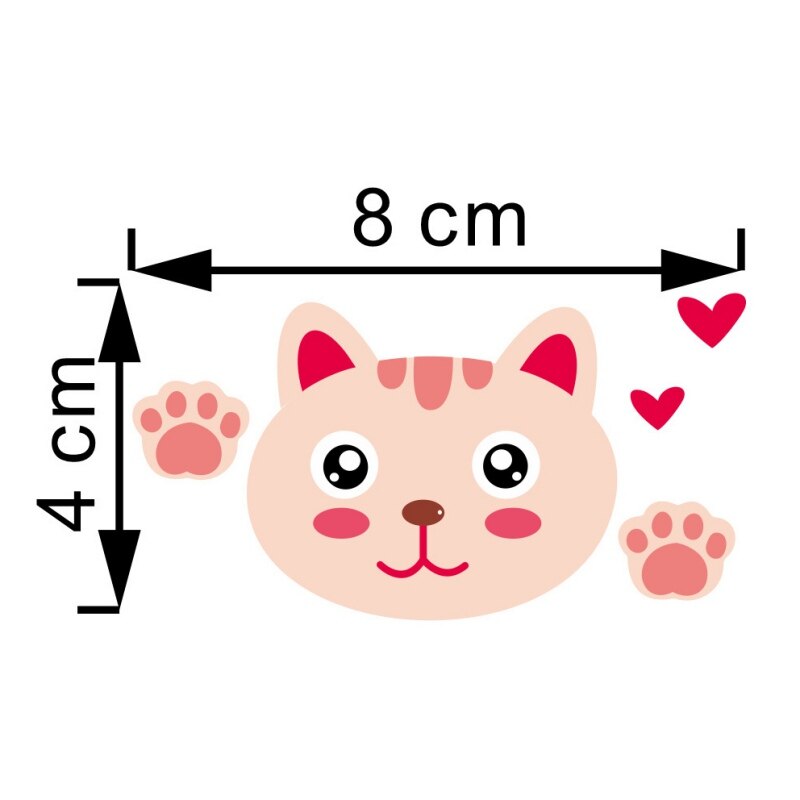 Funny Zoo Animals Patterns Switch Stickers For Kids Room Home Decoration 3D PVC Wall Decals DIY Cartoon Cat Dog Mural Art #1: Cat