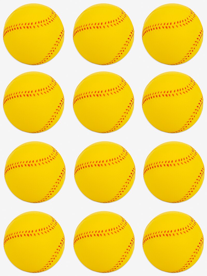 12Pcs/Opp Pu Schuim Speelgoed Honkbal Spons Baseballs: 12PCS(7inch) yellow