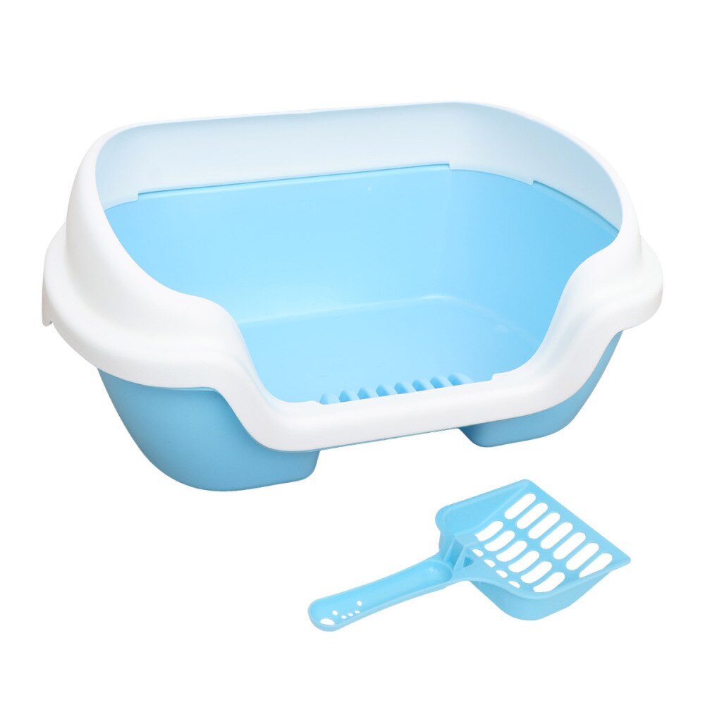 Semi-gesloten Kattenbak Praktische Kat Cleaning Bad Wastafel Kattenbak (Roze, Grootte): Blue