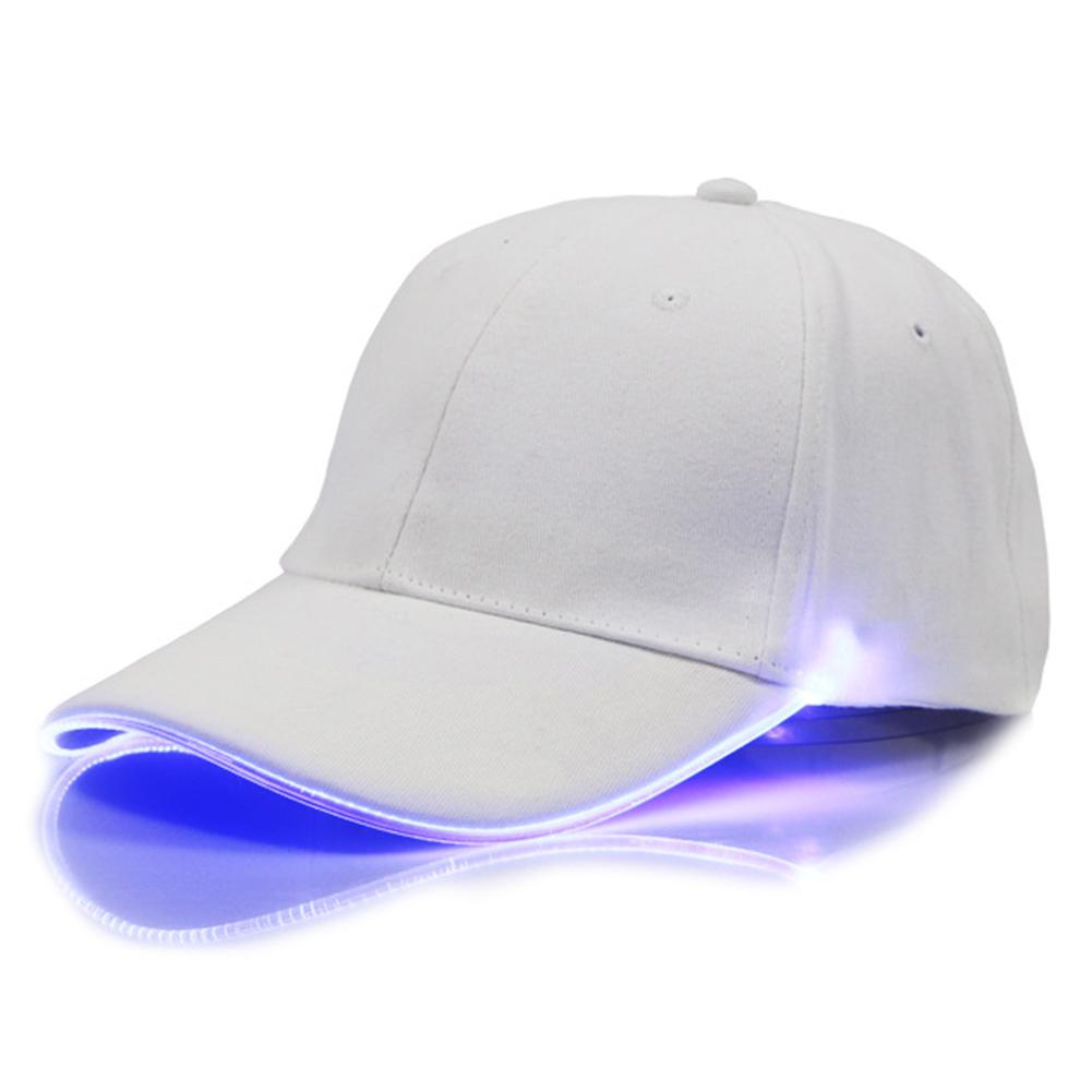 Nueva gorra de béisbol gorra de Hip Hop gorra de fibra óptica sombrero brillante LED de fibra óptica iluminador ajustable Unisex sombrero de sol