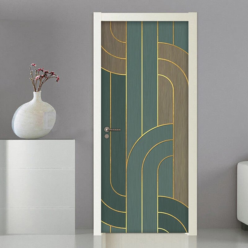 Waterdichte Zelfklevende Deur Stickers Bananenblad 3D Pvc Muur Decor Foto Muurschildering Behang Woonkamer Slaapkamer Muurtattoo poster
