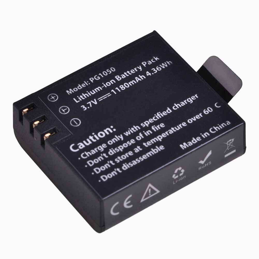 Powertrust 4x PG1050 Batterij 1180Mah Oplaadbare Batterij Voor Sjcam SJ4000 Sj4000 SJ5000X Voor Eken H9 H9R H8R H8 Action camera: 1Battery
