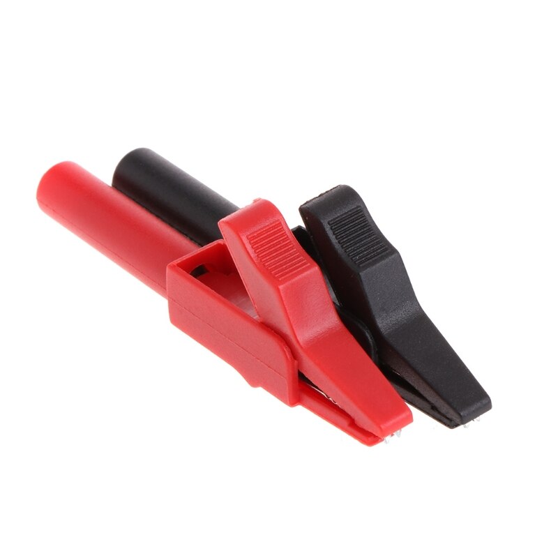 2 stk 4mm fulle beskyttende alligatorklemmer krokodilleklemme til multimeter