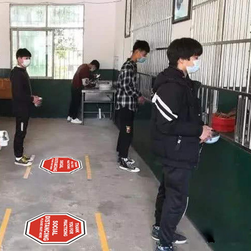 Please Practice Keep Distance Floor Sign Innovative Anti-slip Decal Sticker for Hospital Malls Bathrooms Public Areas