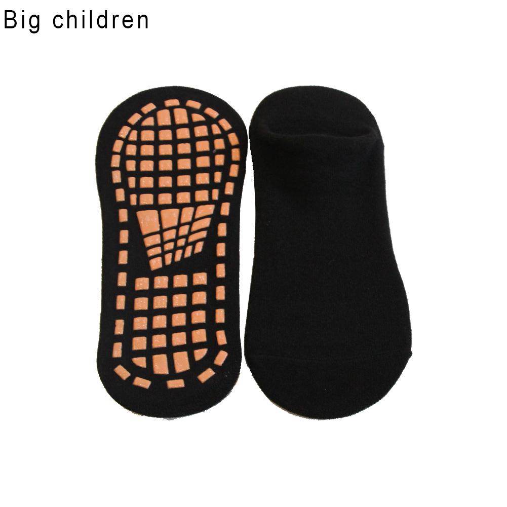 Children Polyester Cotton Anti Skid Socks Trampoline Socks Adult Comfortable Wear Non Slip Sports Socks Spring Autumn Winter: S Black