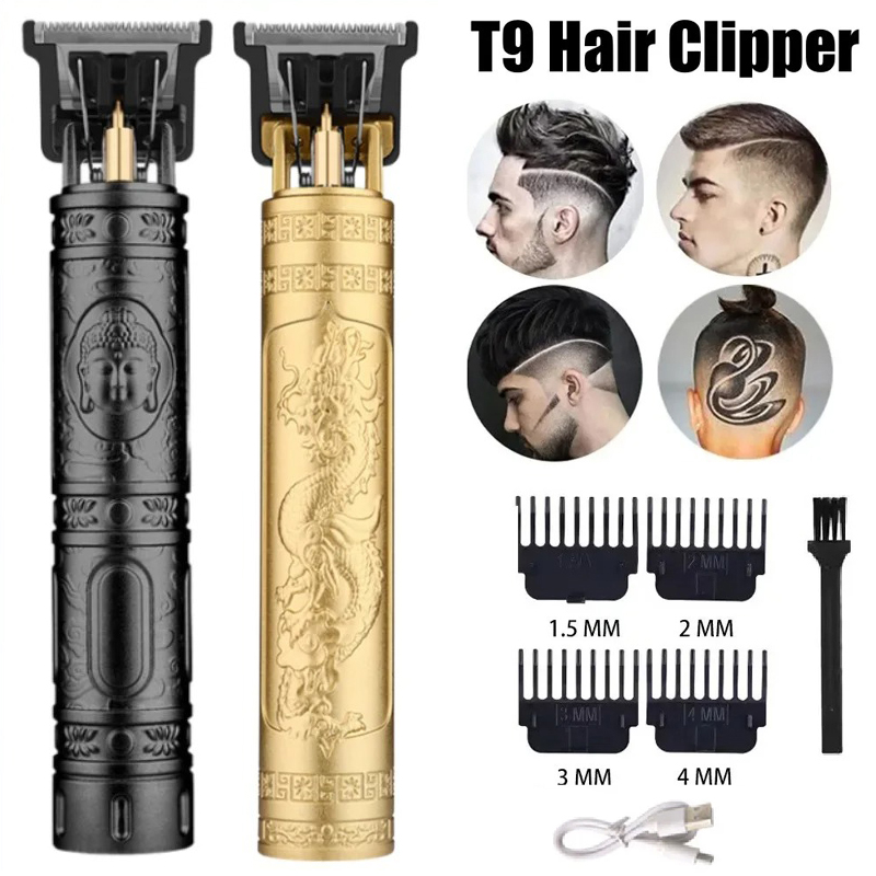 Tondeuse à cheveux électrique vintage T9, charge rapide USB, machine de découpe, rasoir portable, barbier