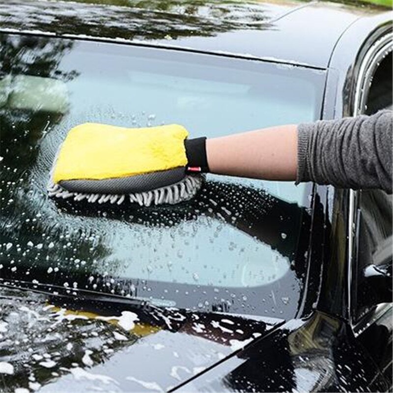 Guantes de microfibra de chenilla resistentes al agua para lavado de coches, manopla gruesa para limpieza de coches, cepillo de cera para cuidado automático, de doble cara