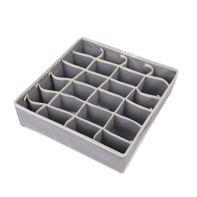 Underwear Bra Storage Box, Foldable Fabric Closet Organizer Drawer Closet Organizers Boxes for Underwear Scarves Socks Bra ect.: 1pcs Grey 24 cells