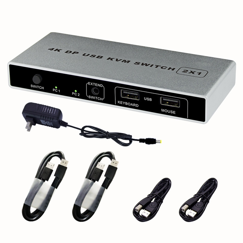 VGA 4K 60Hz Controller HDMI USB Displayport 1 Out Monitor Dual Port Mouse Support Connection KVM Switch Stable Plug And Play